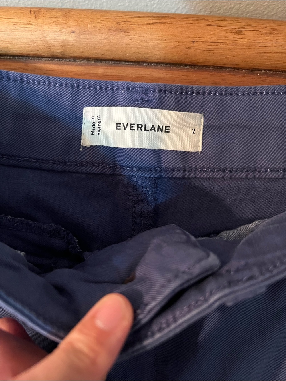 Everlane Blue Casual 100% cotton Trousers size 2 - Picture 3 of 10